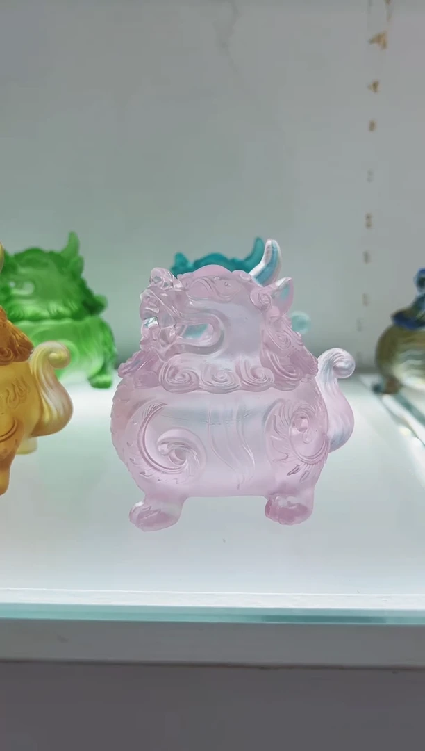 手工艺品琉璃古法琉璃小号狻猊香炉