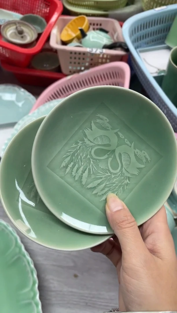 瓷2个 图案随机 特价福利 微瑕 慧仙青瓷