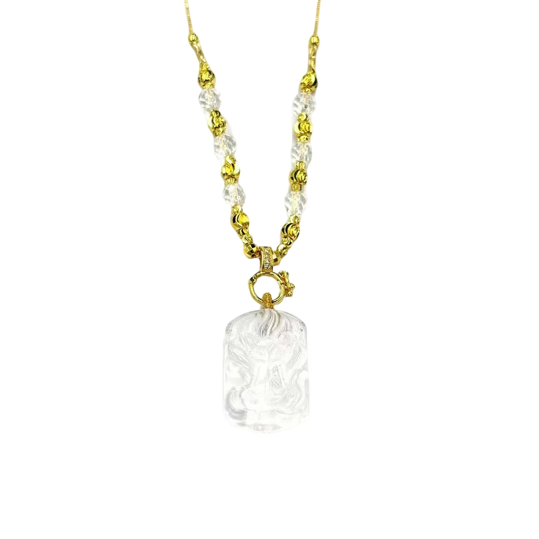 【符老板】x680-国风设计款蓝针白水晶凤九吊坠-赠礼盒