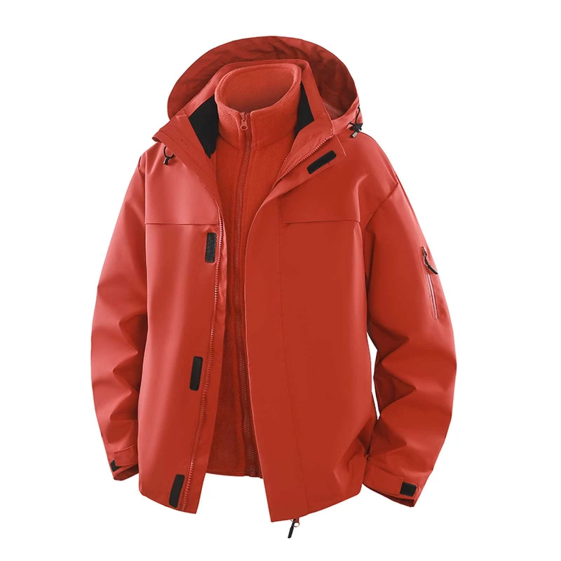 汤米芙兰可秋冬季三合一防水冲锋衣情侣抓绒内胆外套加厚防风加绒