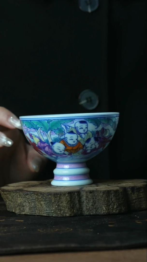 【闪购商品】杯景德镇陶瓷斗彩善听