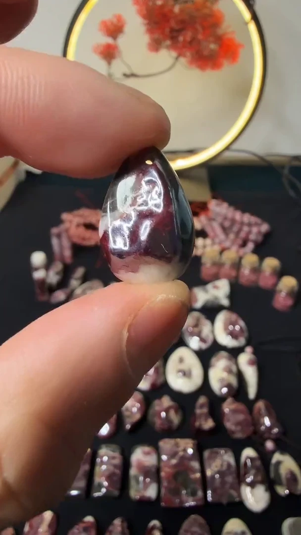 天然辰砂大晶砂随行吊坠