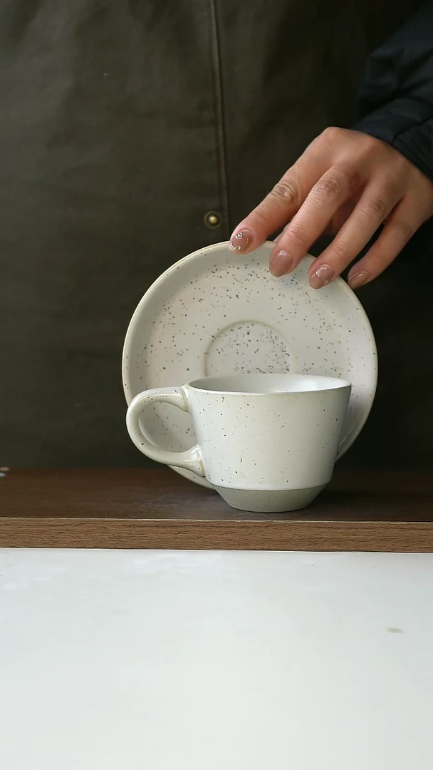【闪购商品】陶瓷微瑕极简白180ml咖啡杯碟@4-2@