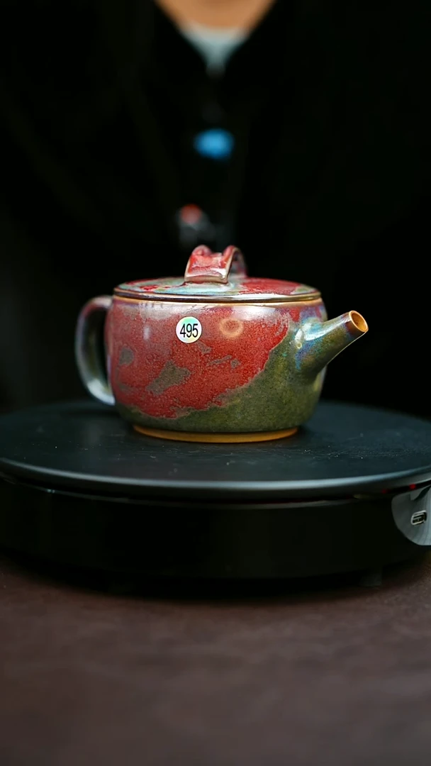 495#原矿钧瓷炉钧釉汉瓦壶