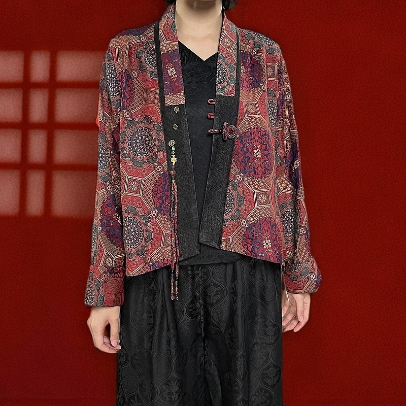 MM 2025春季新中式新款时尚重工百搭气质老宋锦上衣24948M