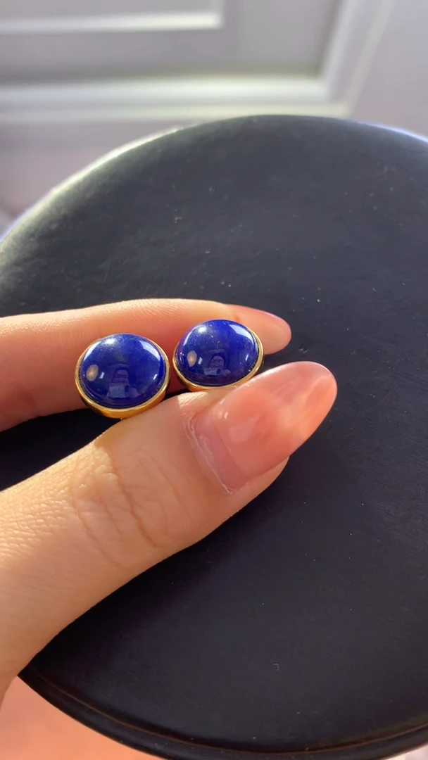 【闪购商品】青金石耳坠银S925镶嵌青金石耳坠