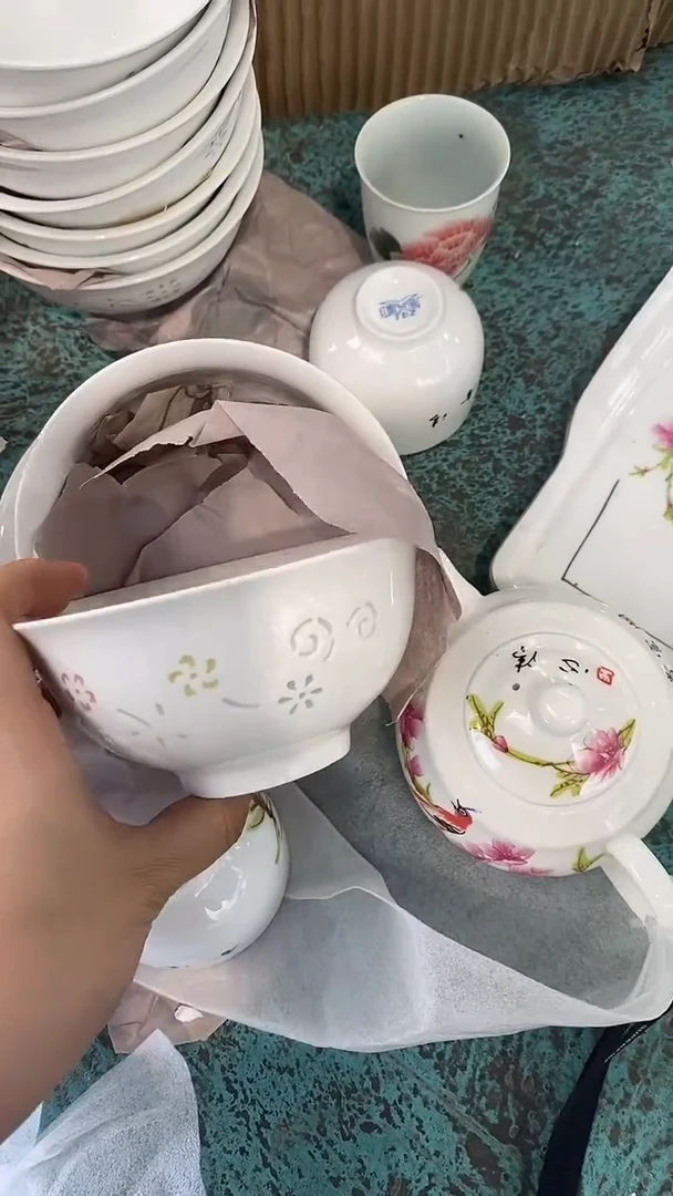 摆件彩色玲珑5寸米饭碗