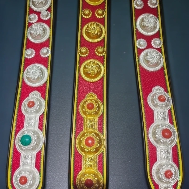 藏族女士合金藏袍藏装裹裙搭配复古民族风腰间配饰藏式项链腰带