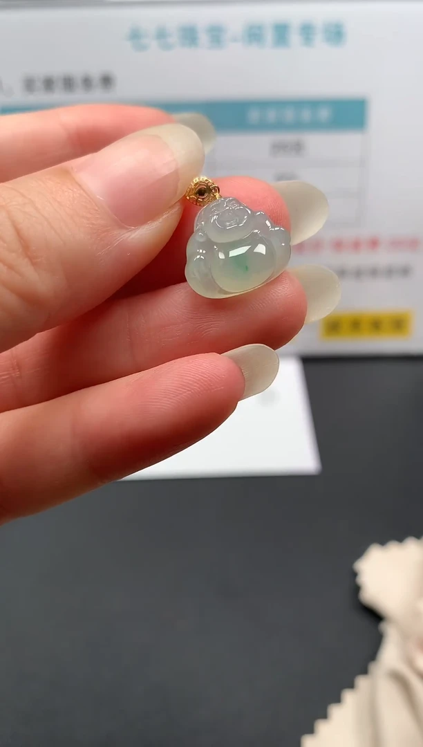 翡翠18K金镶嵌颈饰8~佛公