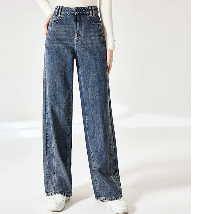 【直播专享】K644713牛仔裤 香影直筒阔腿裤牛仔裤女2024冬季