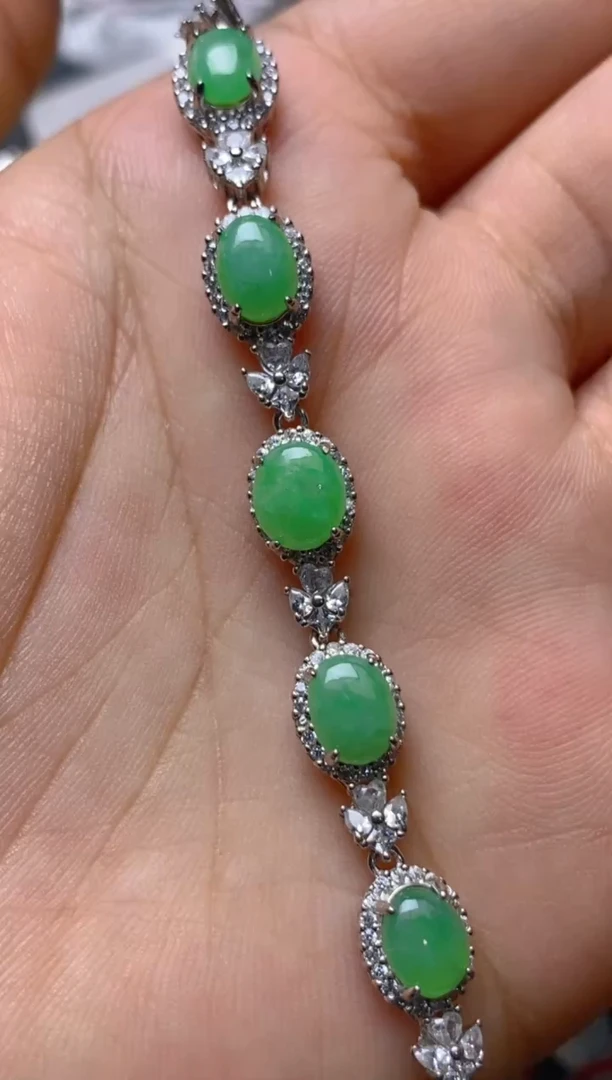 银S925镶嵌戒指翡翠百内无证书