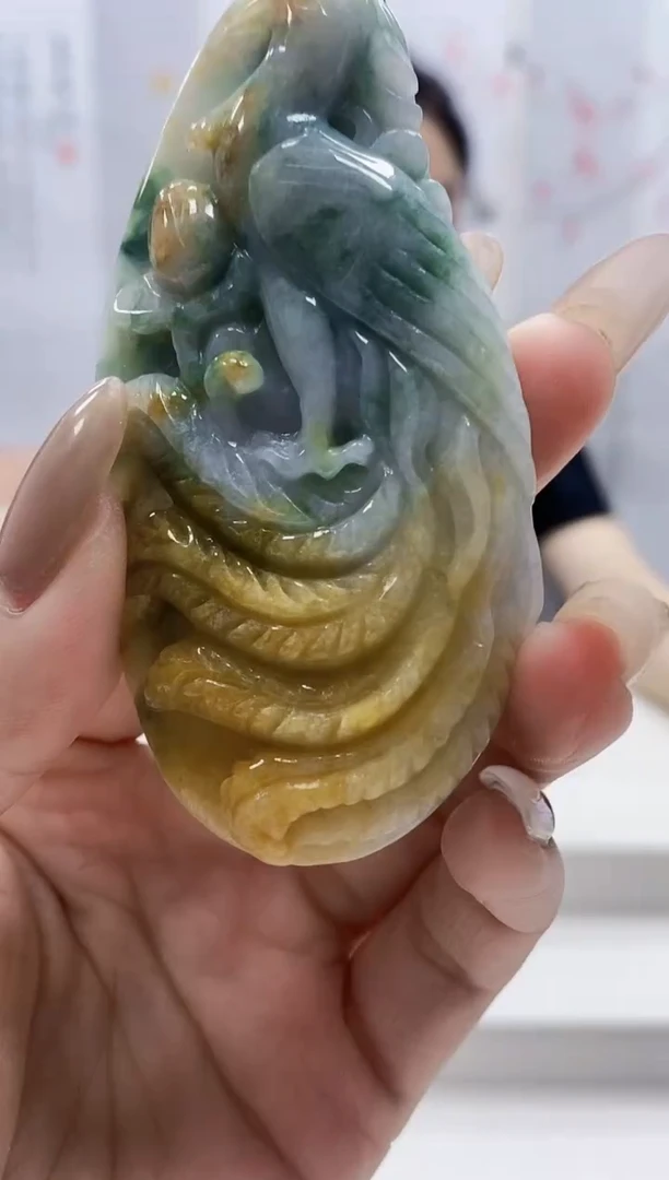 未镶嵌定制翡翠5160lr-毛货挂件61