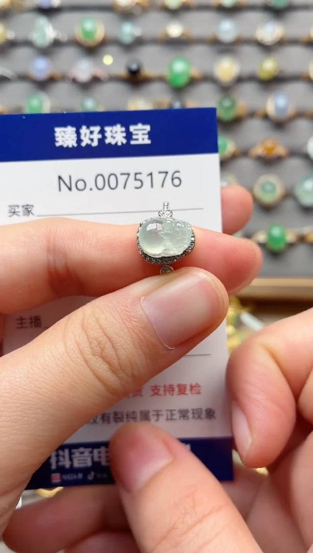 银S925镶嵌戒指翡翠1