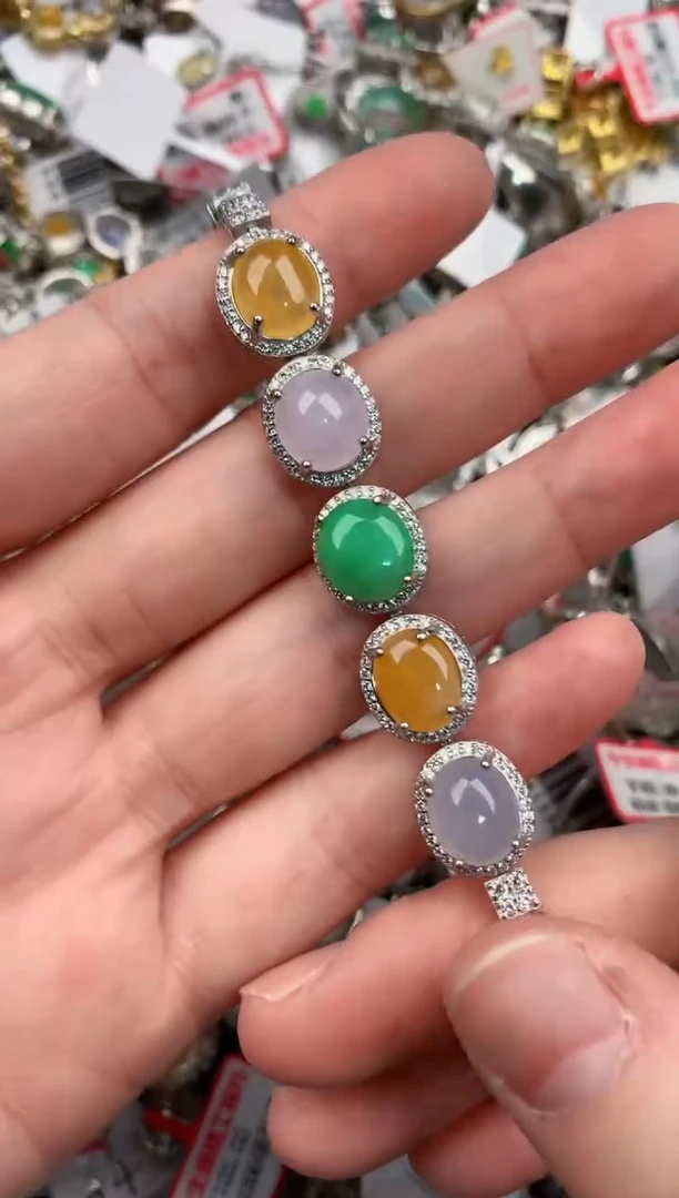 银S925镶嵌戒指翡翠222              1