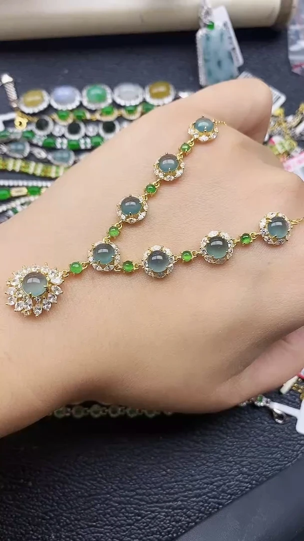 银S925镶嵌戒指翡翠1