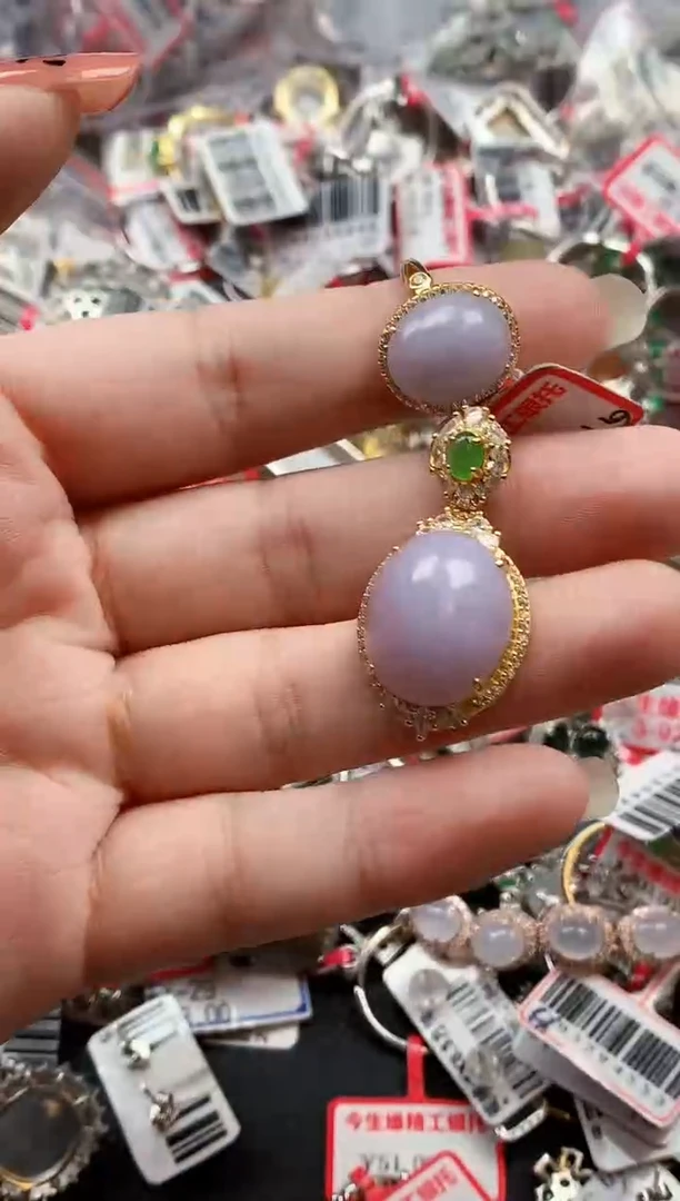 银S925镶嵌戒指翡翠天然A货缅甸翡翠