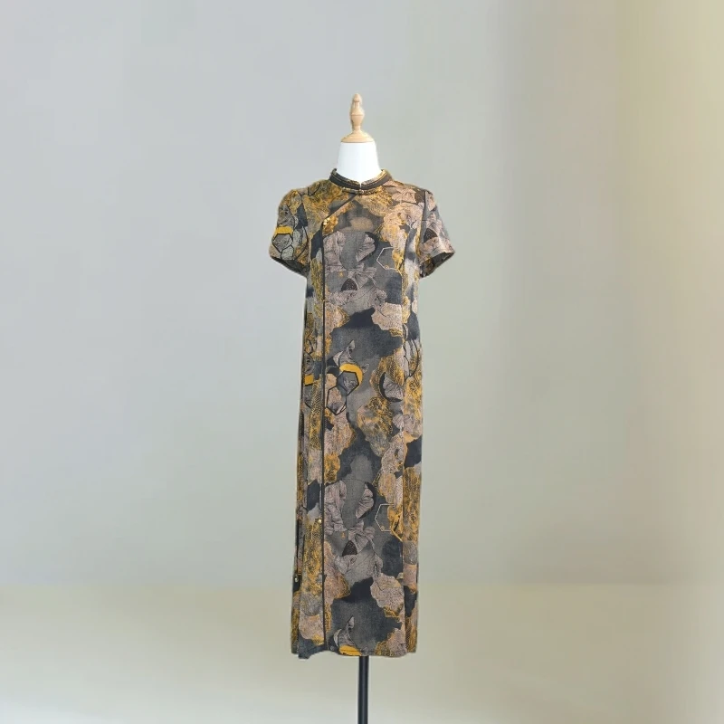 【LW39】显瘦气质时尚圆领提连衣裙国风夏季