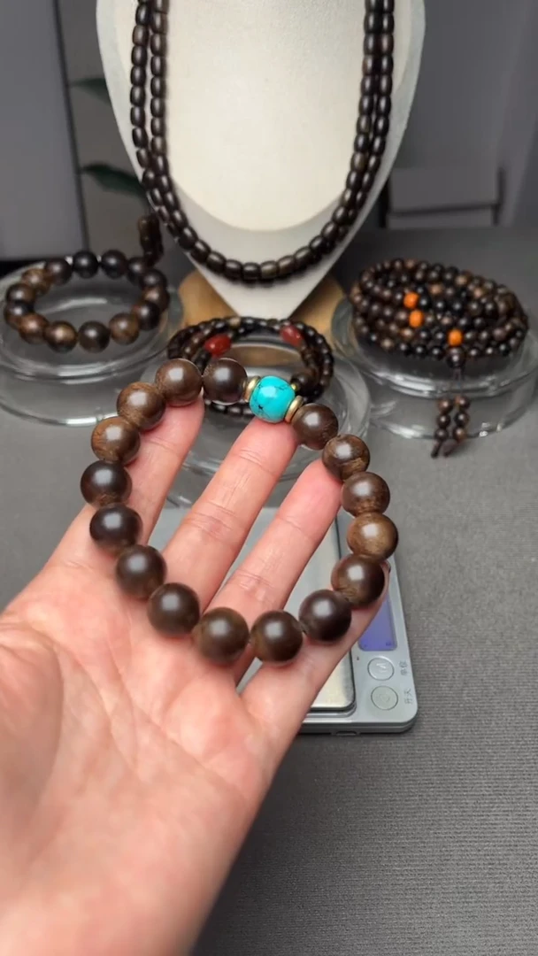 沉香沉香碎屑12mm文莱高油脂单圈