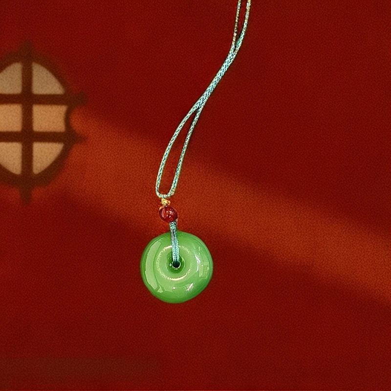 FL06翠绿色时尚平安如意锁儿童女士百搭款