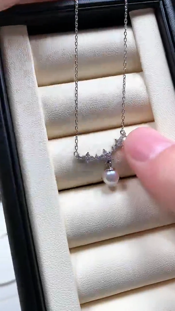 【闪购商品】海水珍珠颈饰银S925镶嵌星星珍珠套链