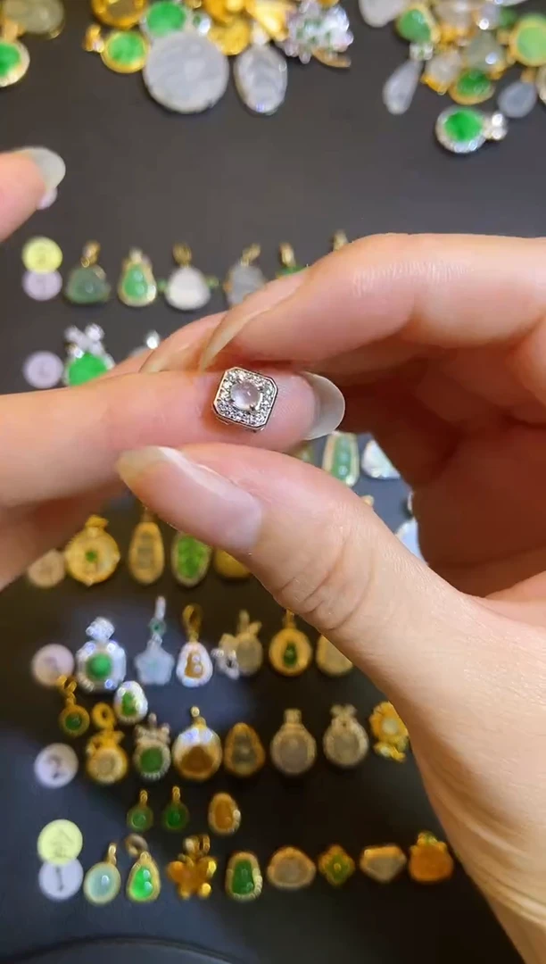 吊坠(不含链)银S925镶嵌翡翠1