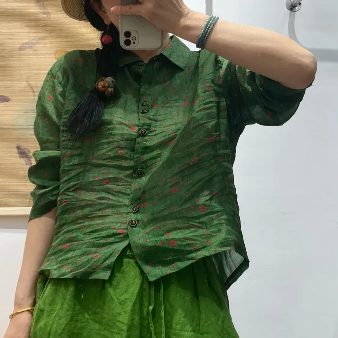 佩佩  原创苎麻爆款随性舒适休闲开衫 【 新款花开衫】