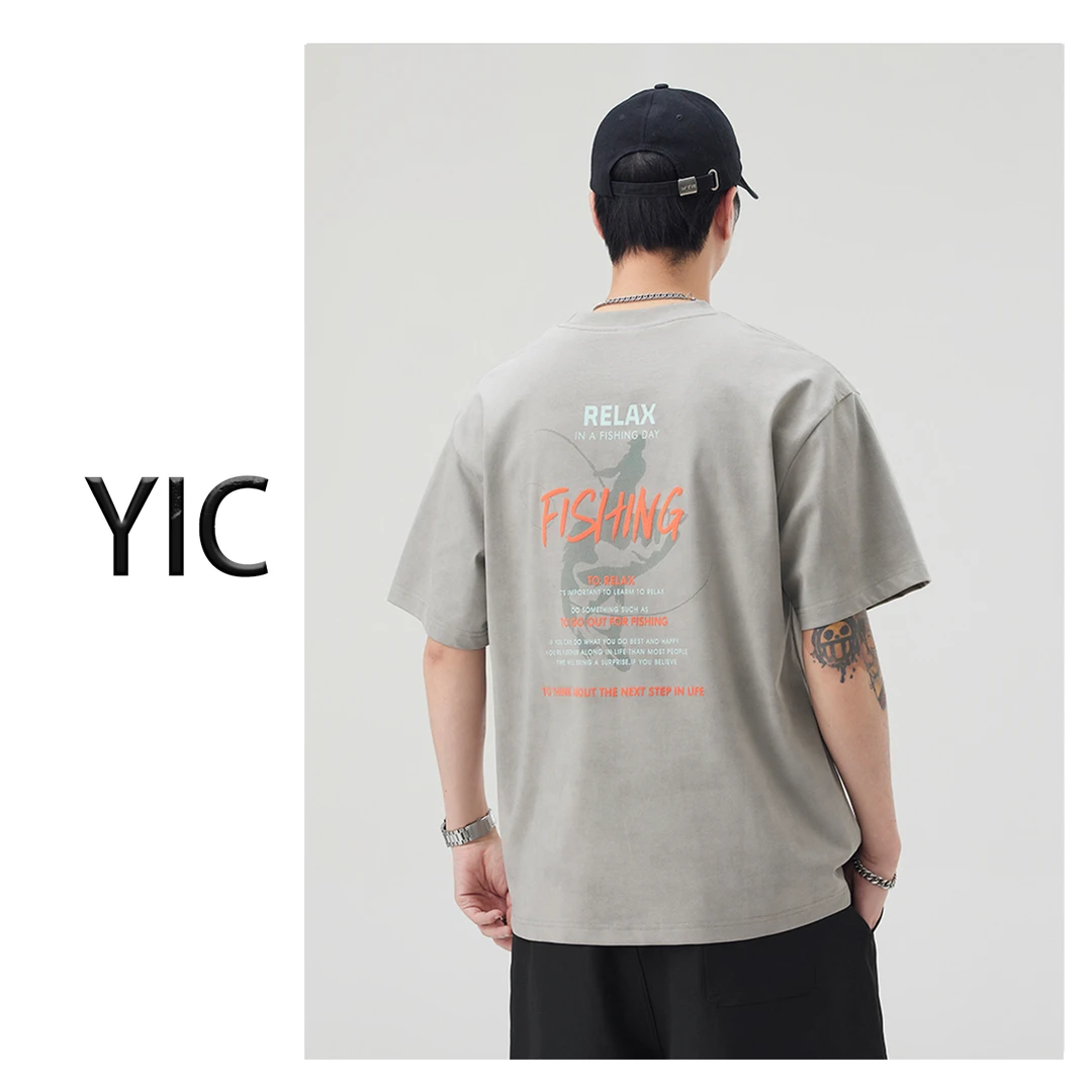 2025夏季新爆款男士短袖t恤夏季新款宽松百搭男装休闲重磅体恤男