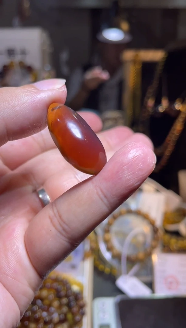 裸石琥珀未镶嵌棕珀 水滴吊坠