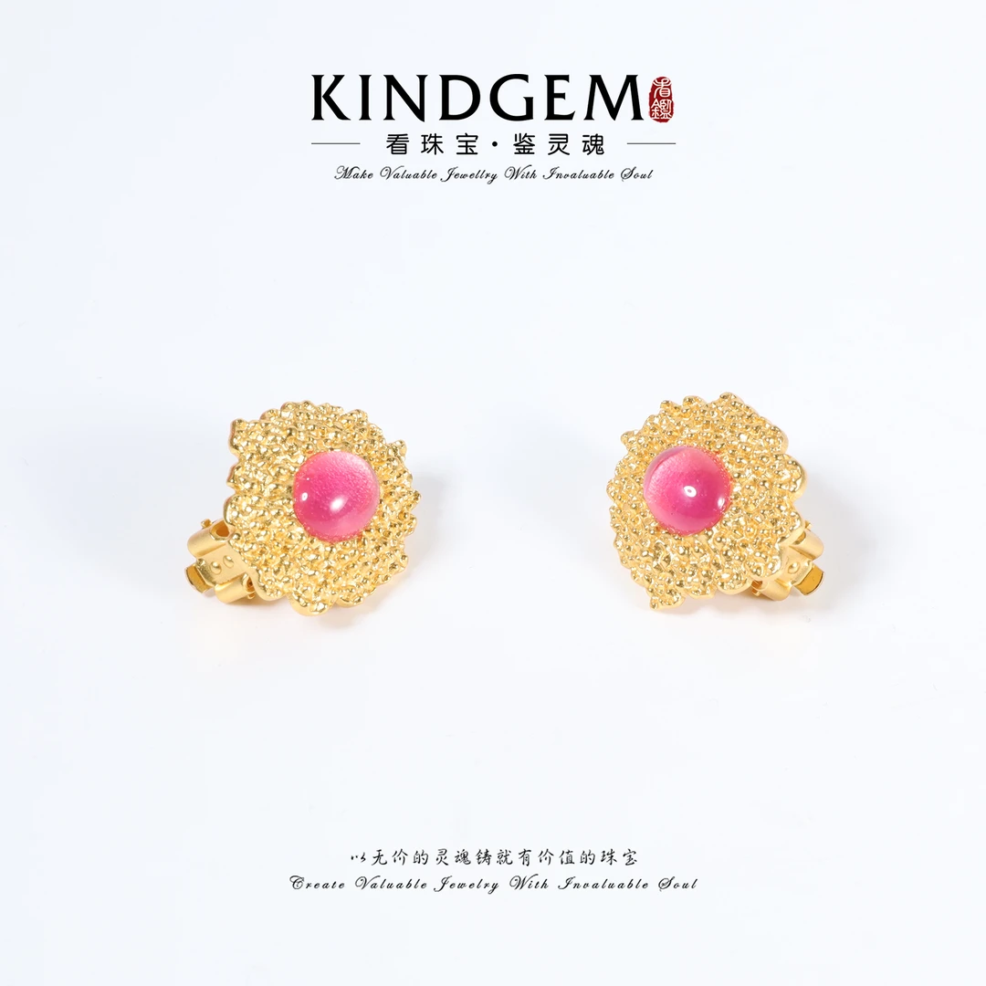 铜合金耳饰 KindGem 复古轻奢设计师款个性耳环 C-46118