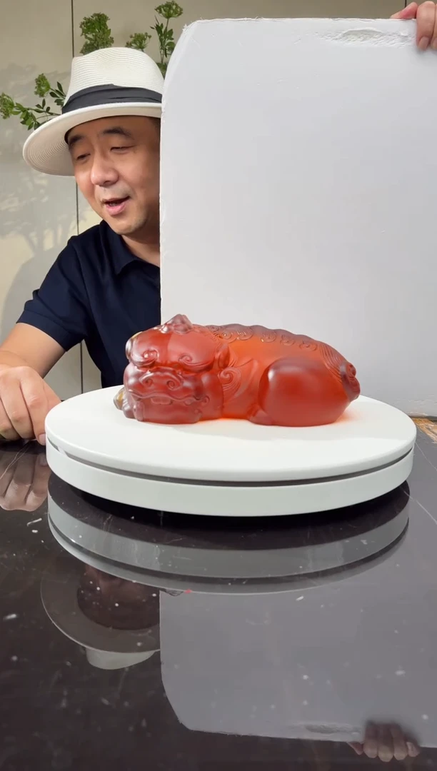 摆件璨石美学蜜蜡卧福貔貅艺术琉璃摆件
