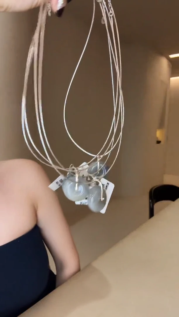 【闪购商品】和田玉项链未镶嵌青花平安扣项链