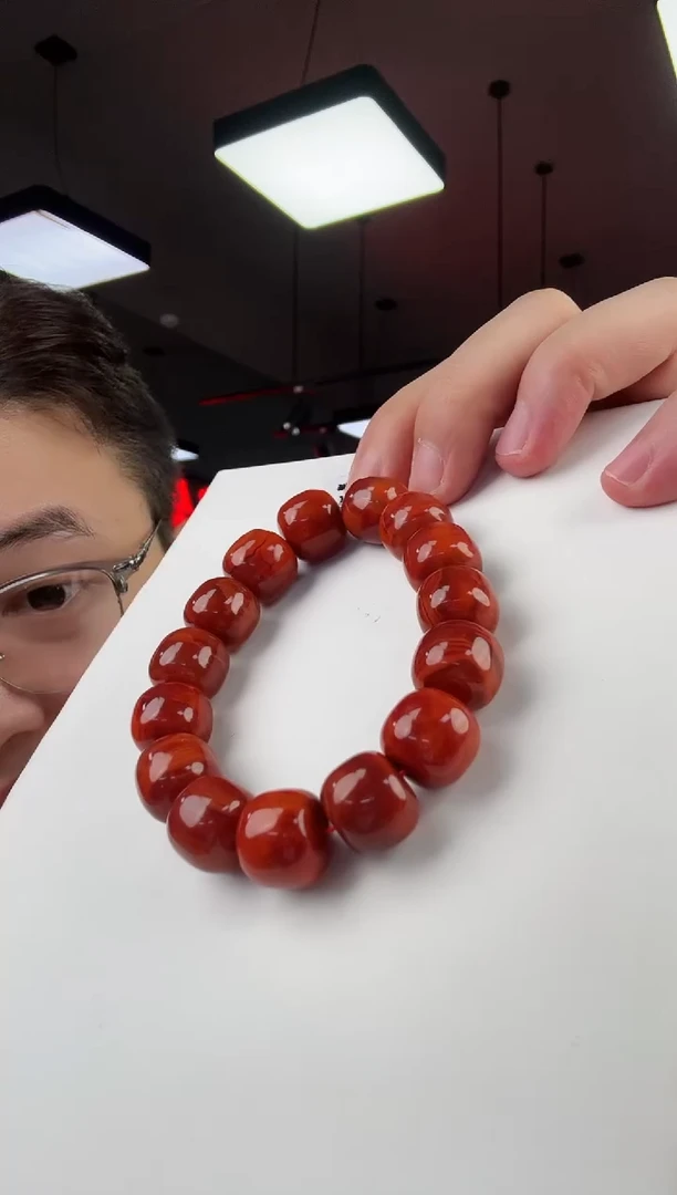 南红玛瑙瓦西老型手串15+未镶嵌开*?一个/条