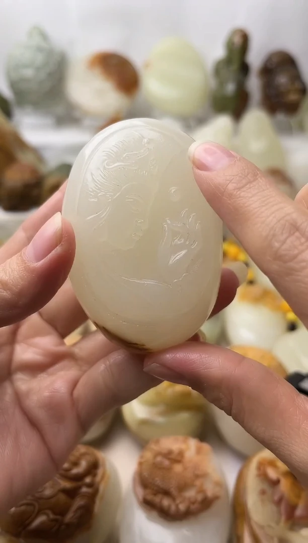 石材古青石棉纹正常不退换观音微瑕