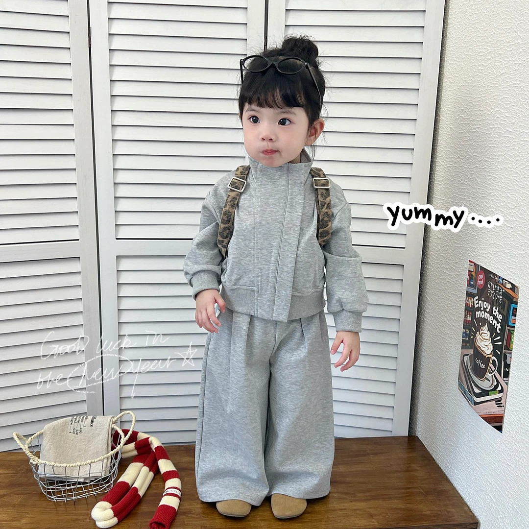 Q25200TZ拉链外套两件套鱼子酱品牌女童童装