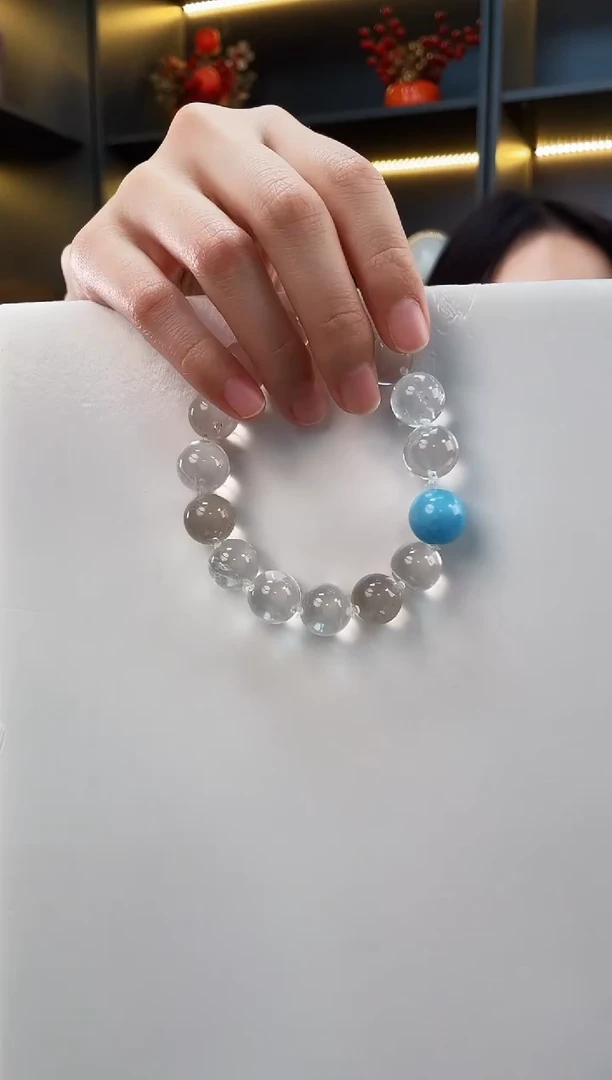 未镶嵌手链水晶牛鼻孔海蓝宝手串