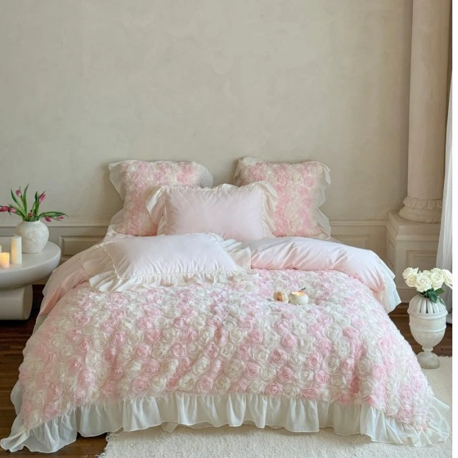 【臻好睡】2025年新款法式少女风全棉纯棉设计师款四件套被套公主风