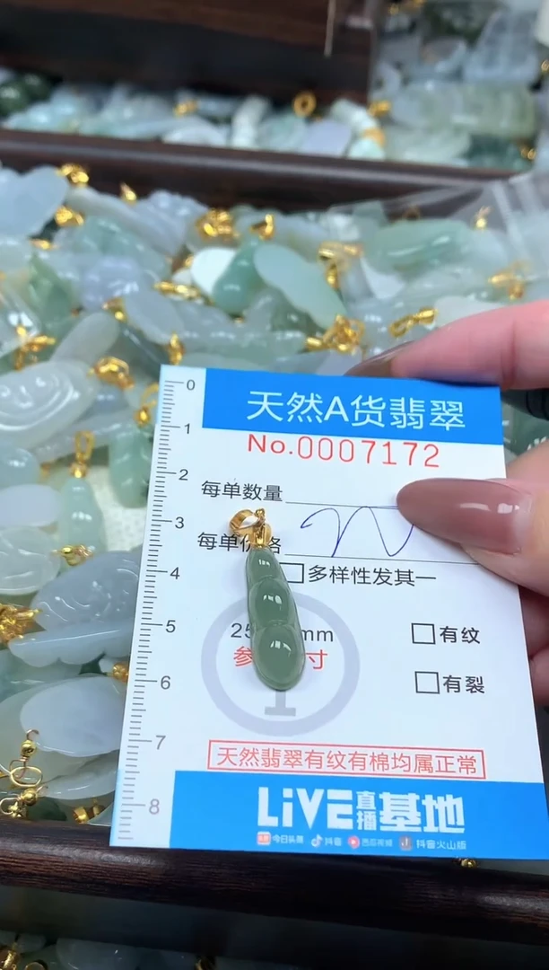 颈饰未镶嵌翡翠净货挂件-7172