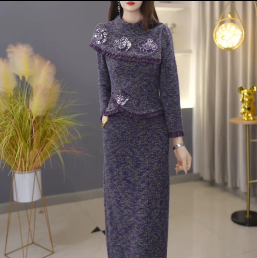 【定制套装】新品上新上衣配半身裙优雅气质时尚减龄休闲显瘦收腰