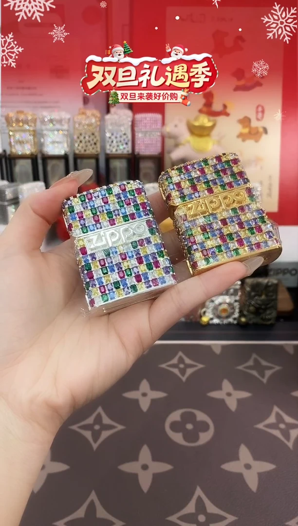 镜面ZIPPO满钻彩虹迪