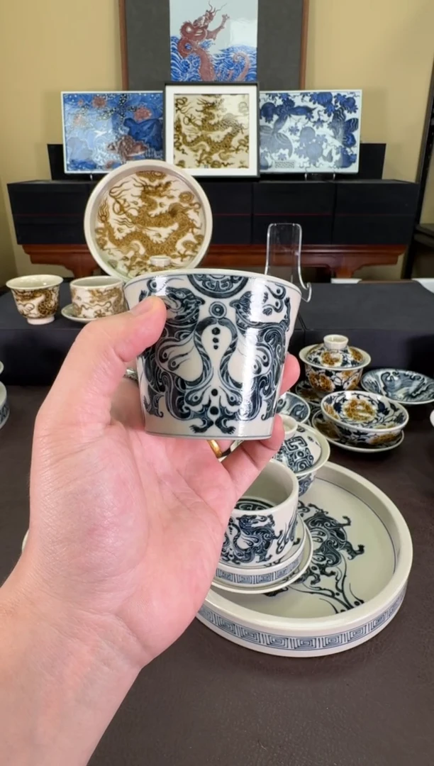 【闪购商品】瓷片二号釉虎符纹冰桶杯