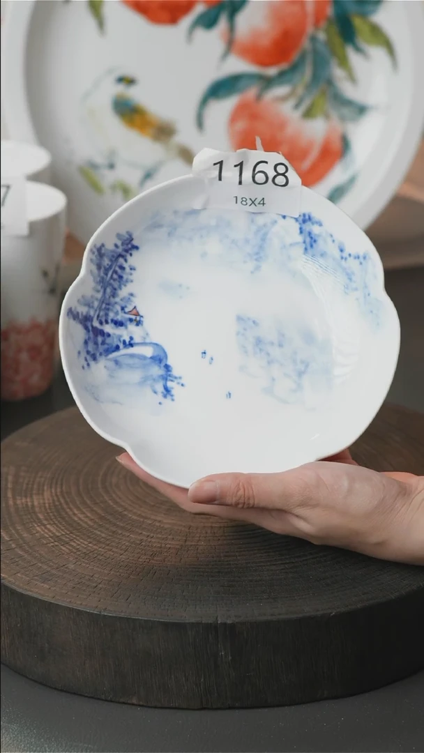 盘手绘釉下彩陶瓷餐具1168