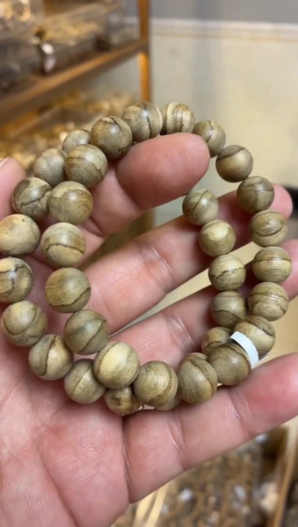 沉香手串 达拉干圆珠单圈虎皮纹1.1+多样性发其一