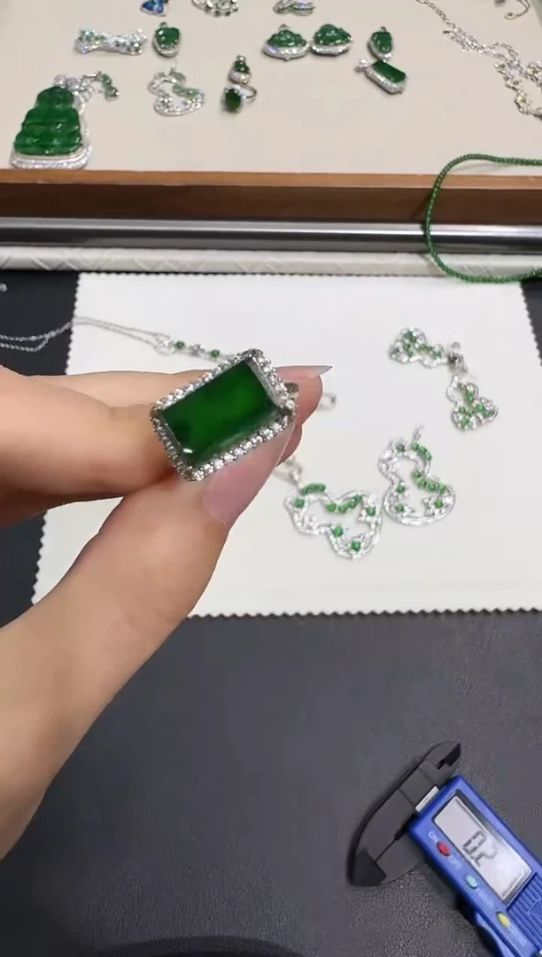 银S925镶嵌戒指翡翠X1007-886-286