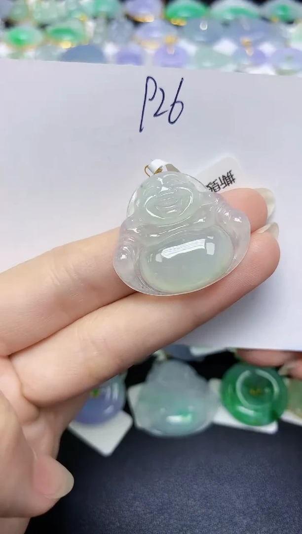 翡翠18K金镶嵌颈饰天然缅甸翡翠A货