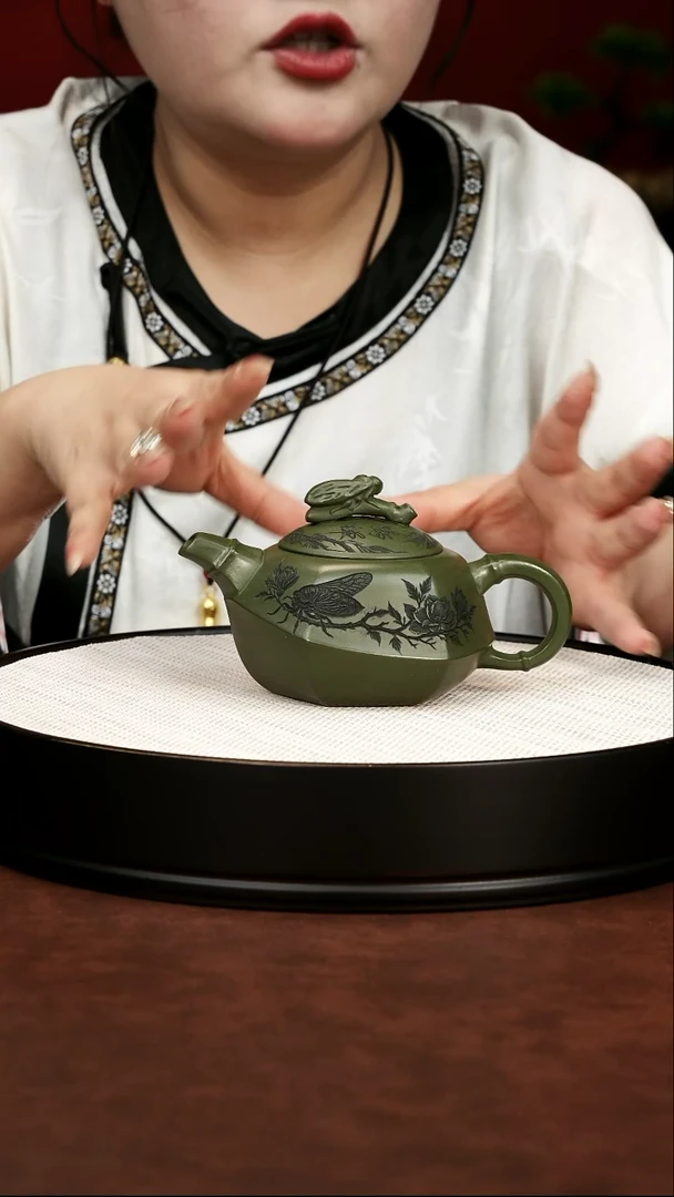 茶壶紫砂宜兴紫砂 一鸣惊人民国绿260cc 范家群