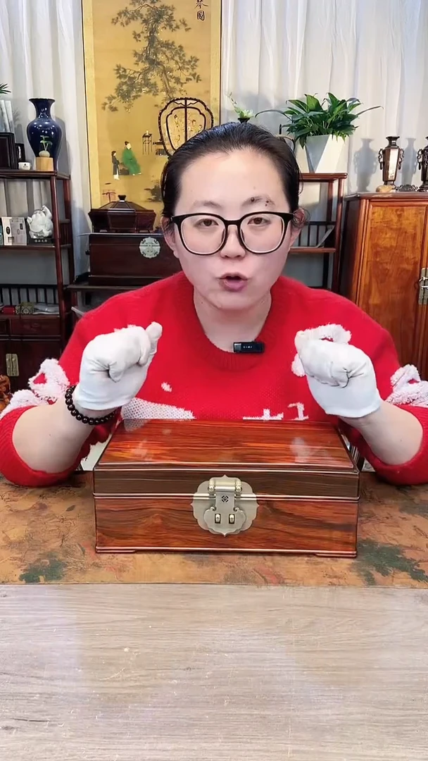 【闪购商品】红酸枝木类成套家具大红酸枝 线条盒31*17.5*11.5