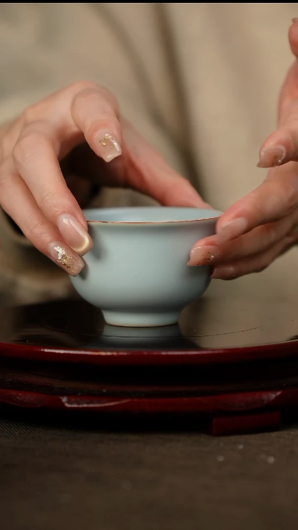 微微瑕 小压手杯 无底款