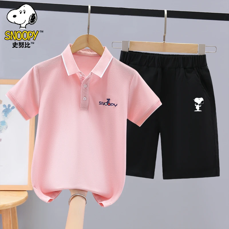 Snoopy/史努比史努比男童短袖套装2025夏季新款中大童休闲两件套