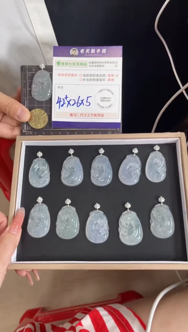 18K金镶嵌挂件翡翠如意FL14/多样性发其一CP配绳