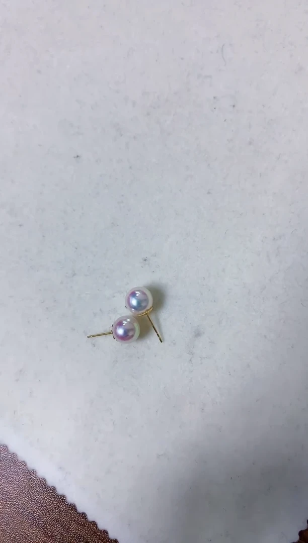 【闪购商品】海水珍珠饰品18K金镶嵌8.5-9素钉定制